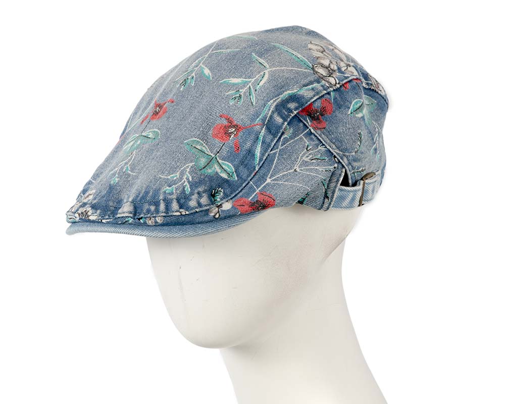 Classic denim flat cap with print by Max Alexander